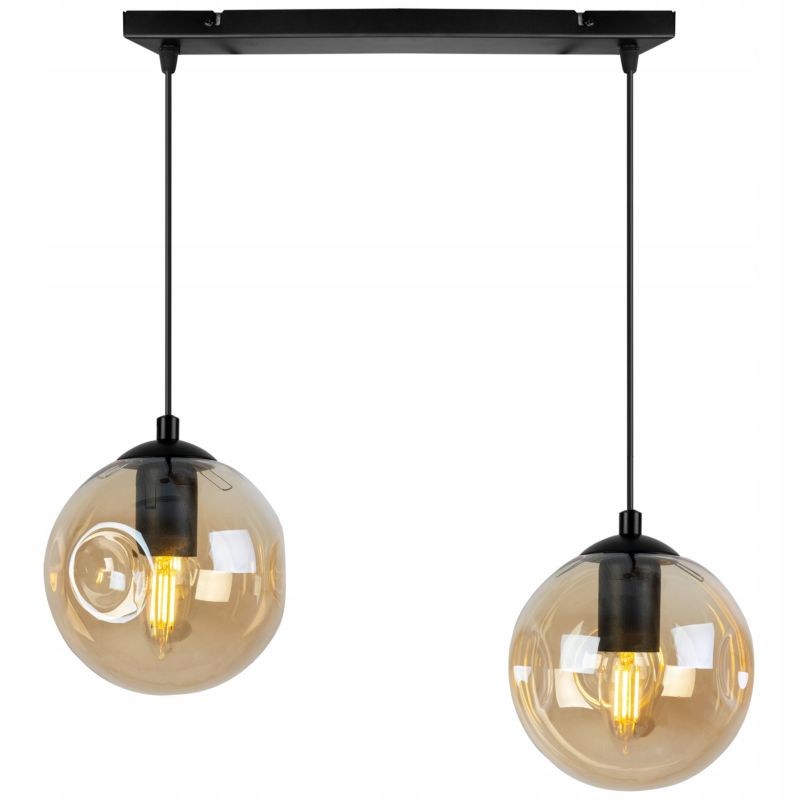 Lampa sufitowa wisząca Light Home LH Monako 2x E27 60W czarny/złoty 1szt.