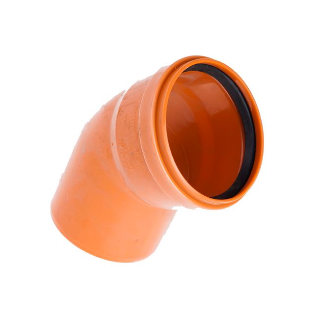Kolano kanalizacyjne Pipelife 45° 110 mm pomarańczowe