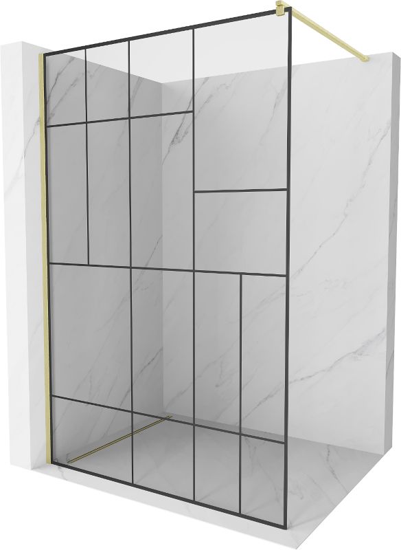 Ścianka prysznicowa Mexen Kioto czarny wzór 130x200 cm 800-130-101-55-78 1 szt.