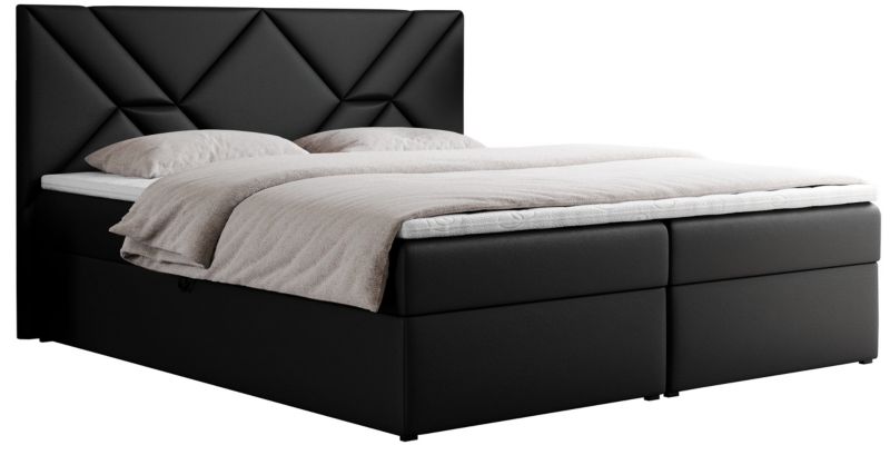 Łóżko kontynentalne MKS Meble NEOMI 140x200 H4 Czarny ecoskóra 1szt.