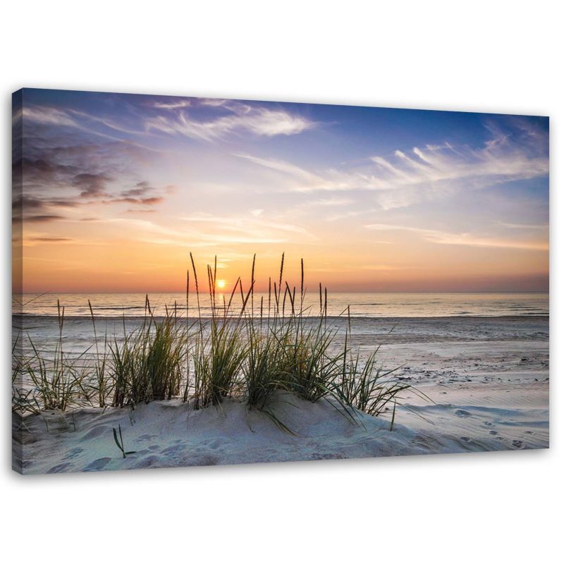 Obraz dekoracja do salonu sypialni Feeby Zachodzące Słońce na plaży Pomarańczowy 100x70cm 1szt