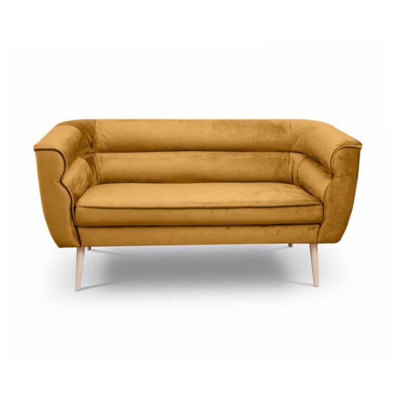 Sofa dwuosobowa Bettso Maro na drewnianych nogach w stylu skandynawskim miodowy 1szt.