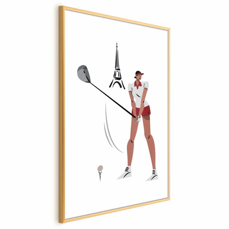 Plakat Artgeist Francuska golfistka 21x30 cm z ramą złotą 1 szt