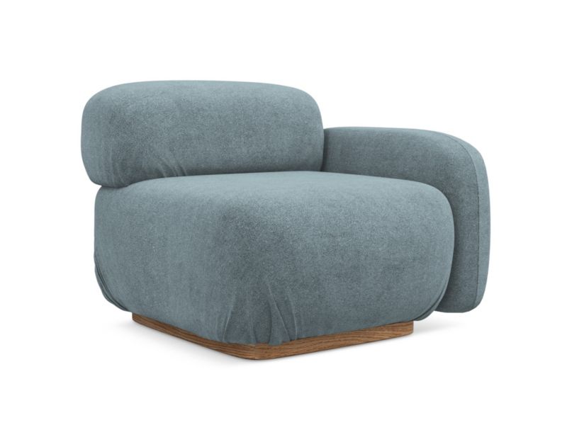 Moduł z podłokietnikiem prawy Makamii Ailani z tkaniną boucle 95x95 cm jeans 1 szt.