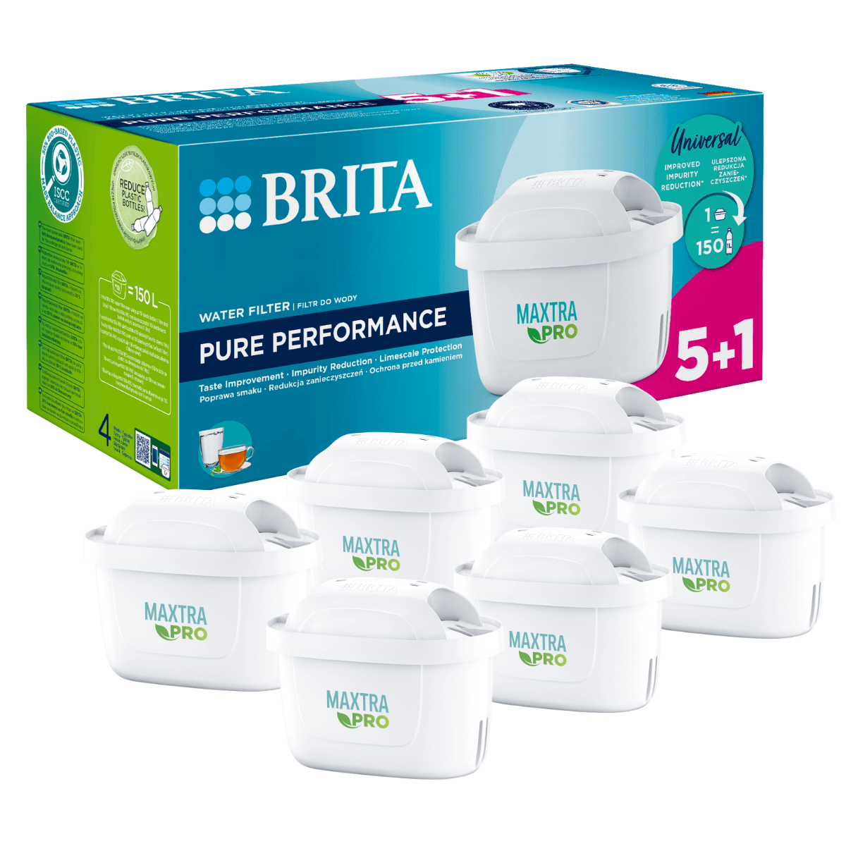 BRITA Maxtra PRO Pure Performance zestaw 6 sztuk (5+1). Następca Maxtra+ Pure Performance.