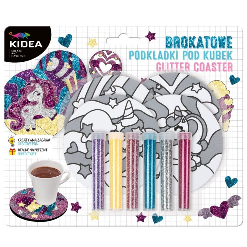 Podkładki brokatowe Bajkowy Świat Jednorożec Kidea