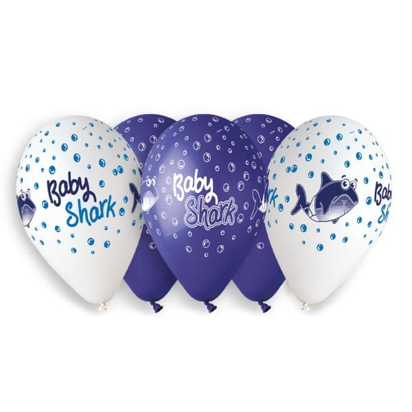 Balony Premium Hel Baby Shark, 13"/ 5 sztuk