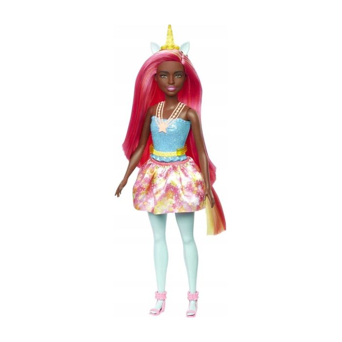 Lalka Barbie Dreamtopia Tęczowy Jednorożec Różowo-żółte włosy HGR19