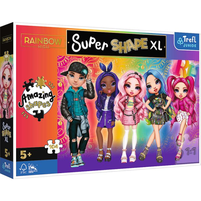 Puzzle 104 el. Super Shape XL Stylowe Rainbow High