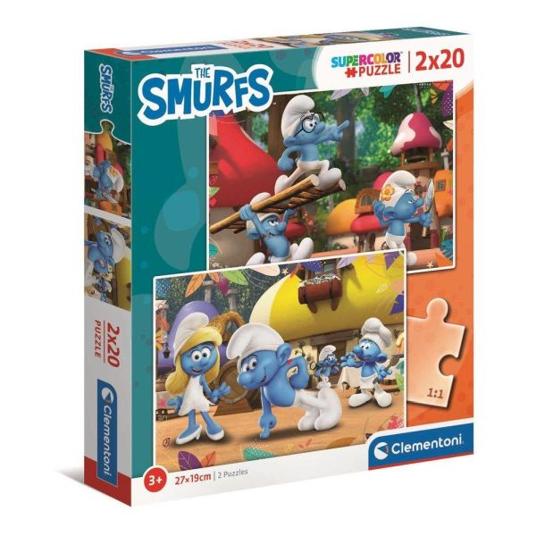Puzzle 2 x 20 EL SUPER KOLOR The Smurfs