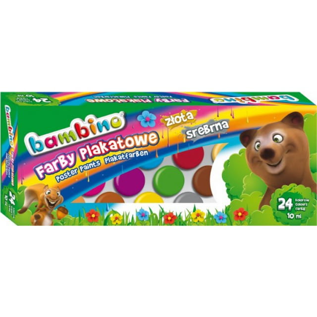 FARBY PLAKATOWE 24 KOLORY 10ML BAMBINO@
