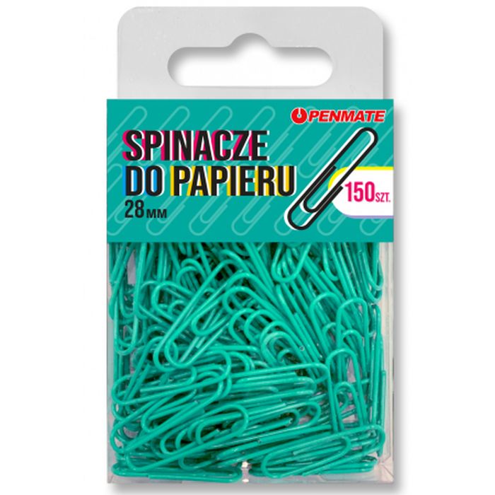 Penmate Spinacze do papieru 28 mm Kolor zielononiebieskie