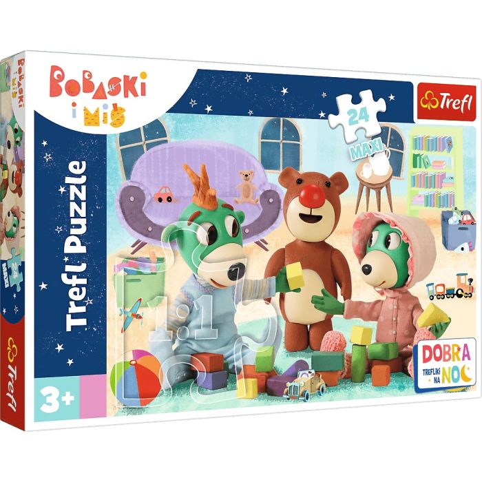 Puzzle maxi 24 el. Zabawy Treflików przed snem. Dobranoc, Trefliki na noc