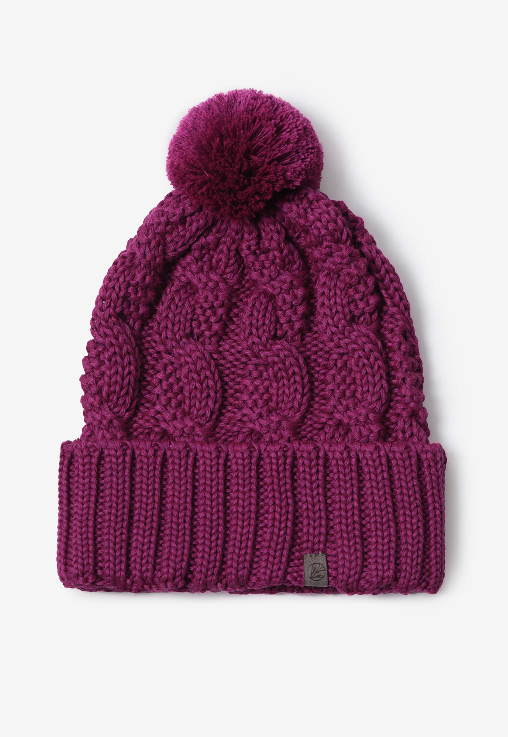 WOLLMÜTZE mit Pompon - Fuchsie