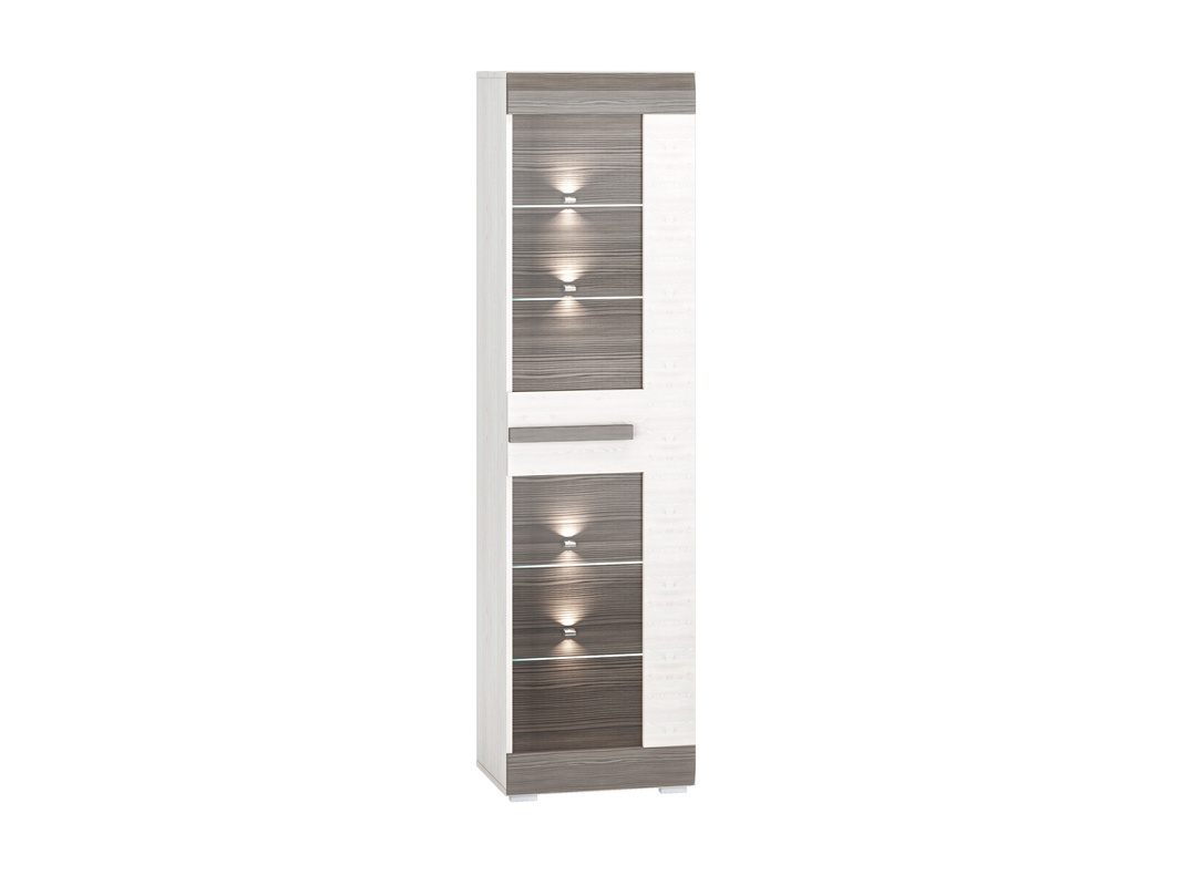 Witryna do salonu ze szklanymi półkami 55 cm BLANCO