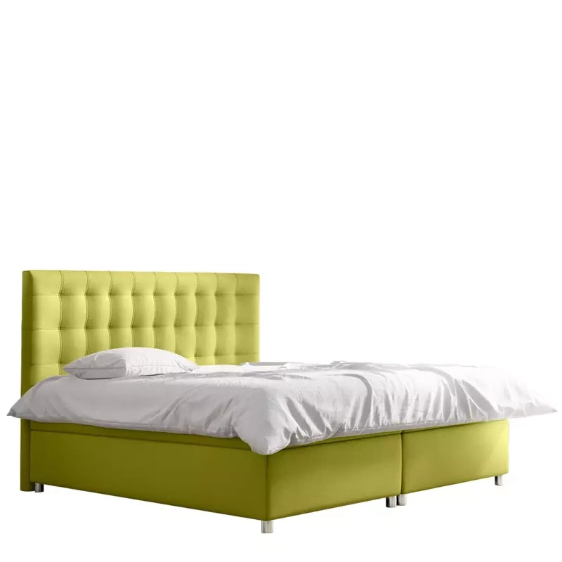 Łóżko kontynentalne 200x200 limonkowe BENJAMIN