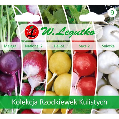 1 szt, Kolekcja Rzodkiewek Kulistych, 5 odmian - Nasiona: Ilość w opakowaniu: 1 opak