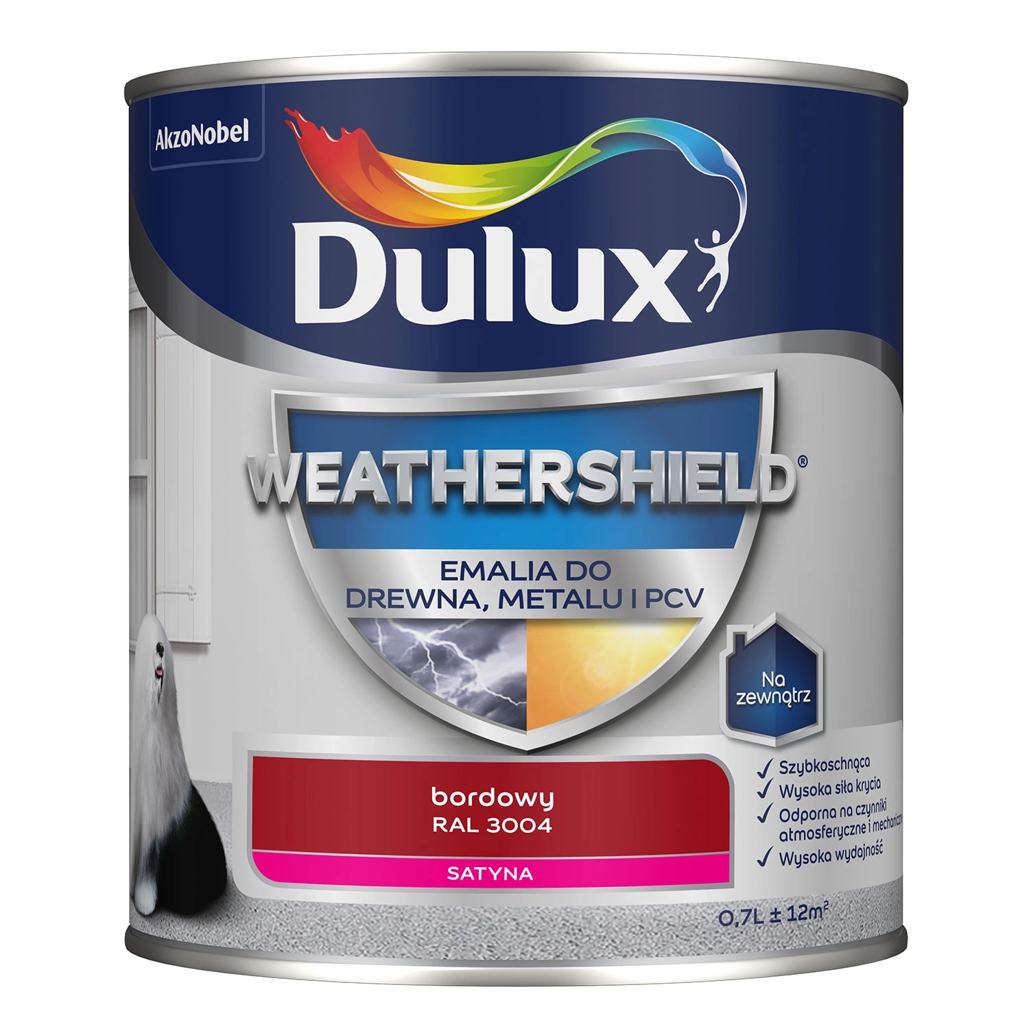 Dulux Emalia Weathershield bordo 3004 - 0,7L