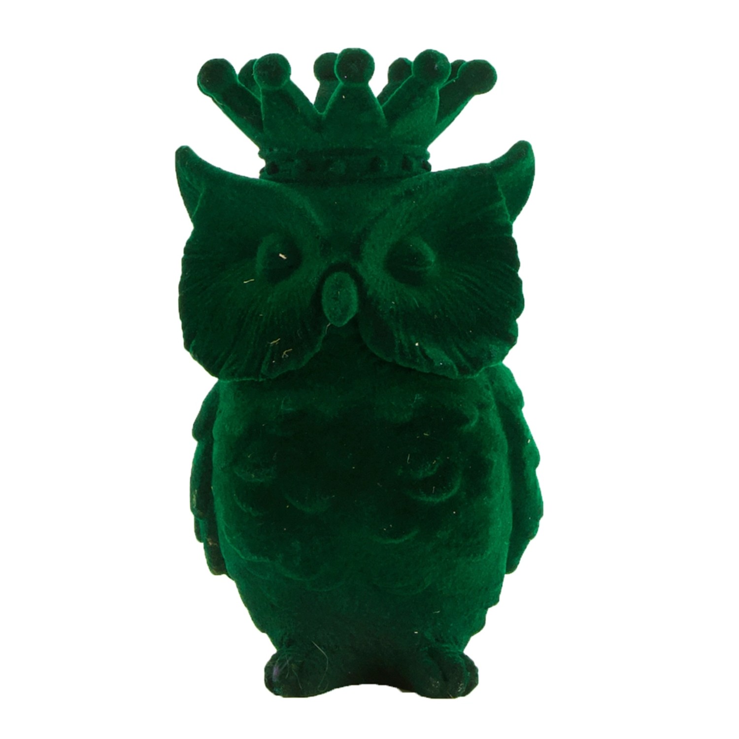 Dekoracja figurka SOWA velvet zielona 16 cm