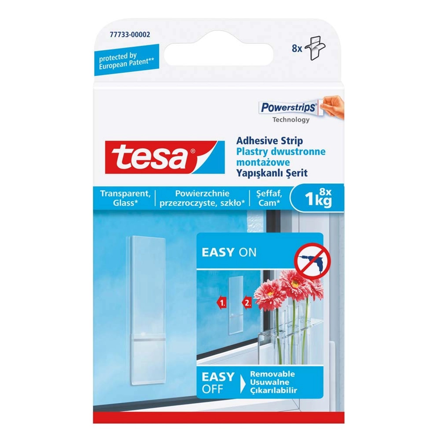 Tesa Przezroczyste plastry montażowe, 8 szt do 1kg
