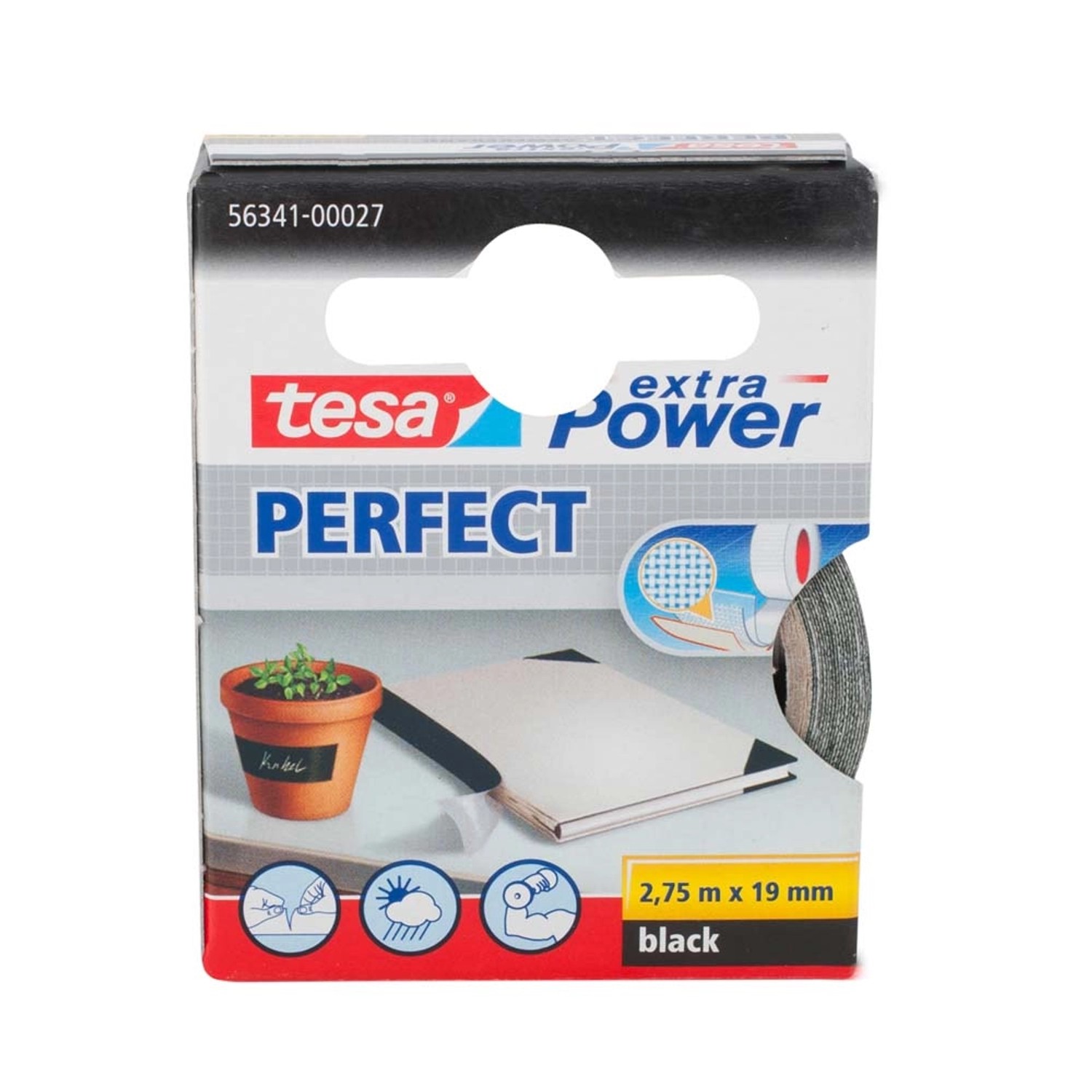 Tesa Taśma naprawcza extra Power czarna 2,75 m x 19 mm