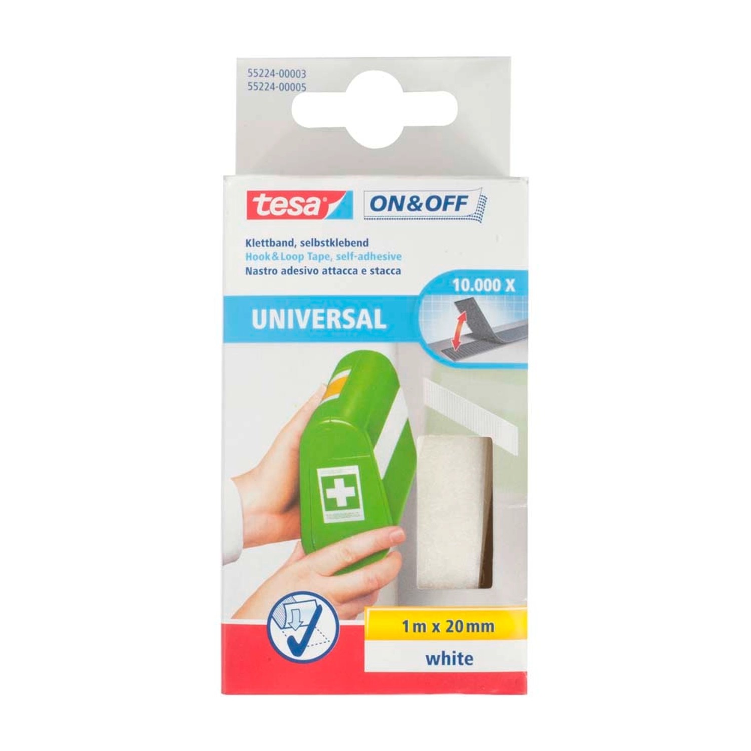 Tesa Rzep w taśmie biały 1 m x 20 mm