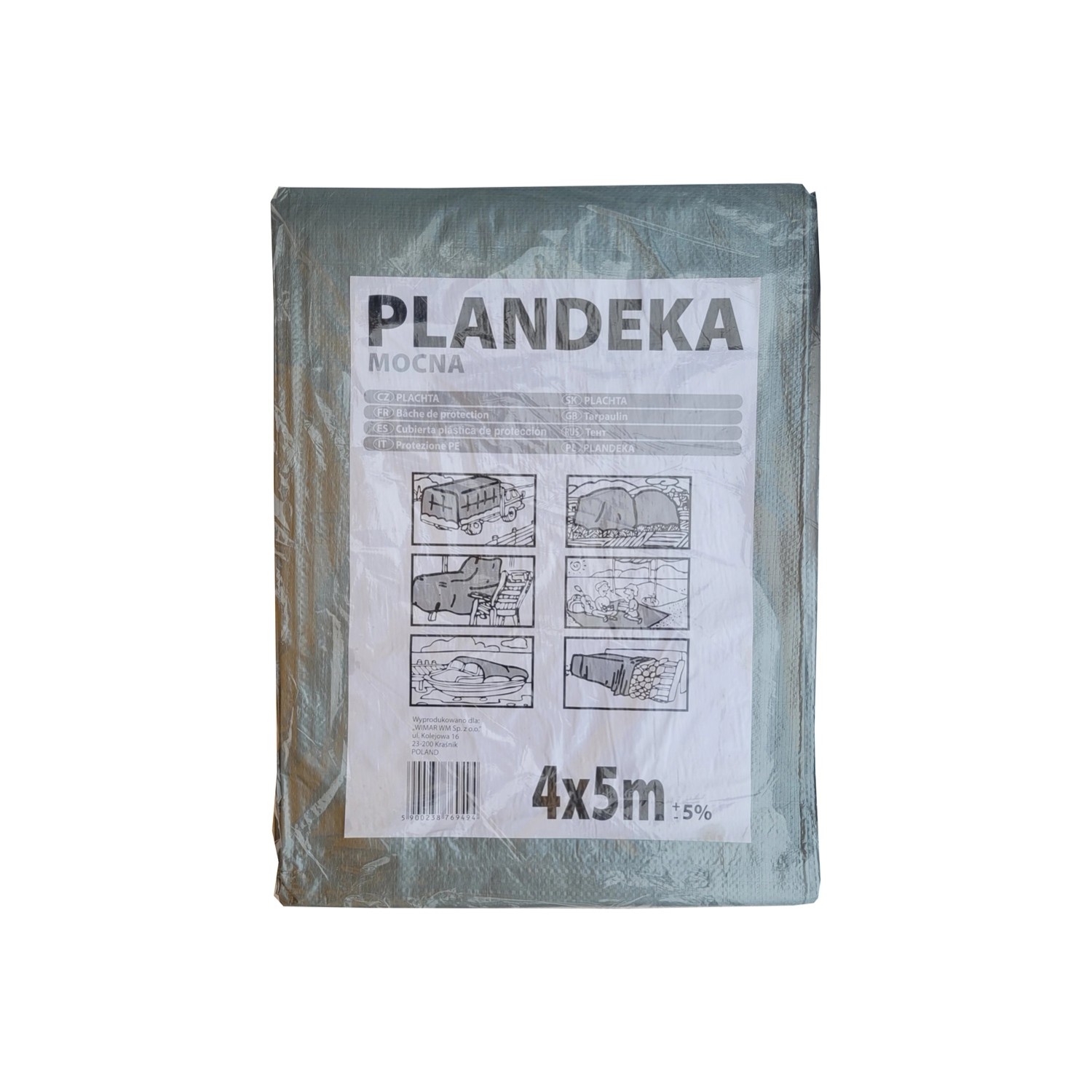Brik Plandeka ochronna 4 x 5 m 110g/m2