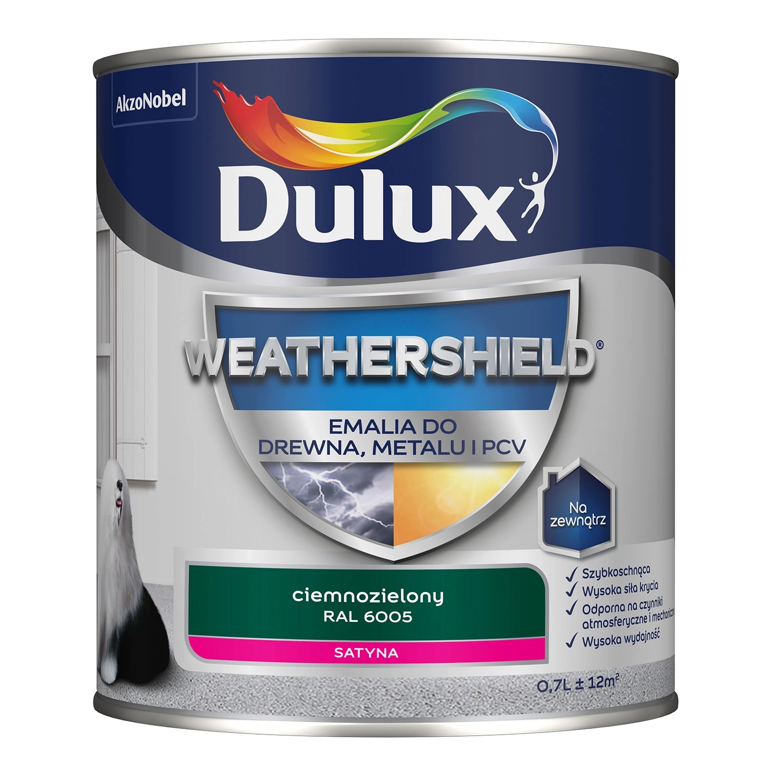 Dulux Emalia Weathershield ciemnozielony 6005 - 0,7L