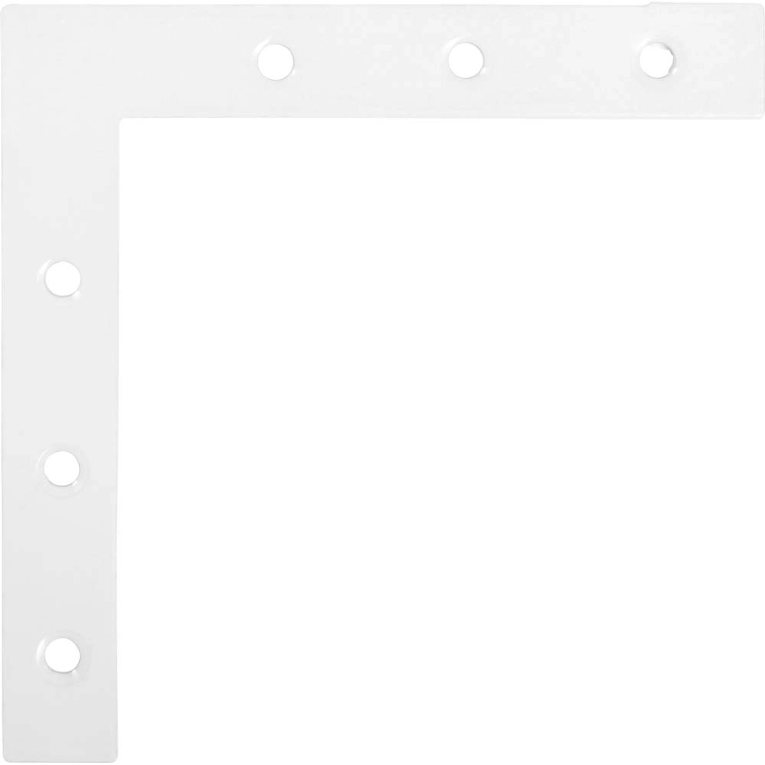 Kątownik narożny płaski 100 mm x 100 mm x 15 mm biały powleczony proszkowo
