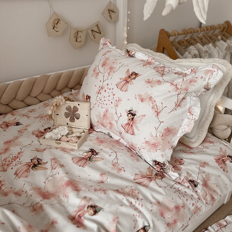 Komplet pościeli Wróżki z falbanką - 100x135 + poduszka 40x60 - Tak