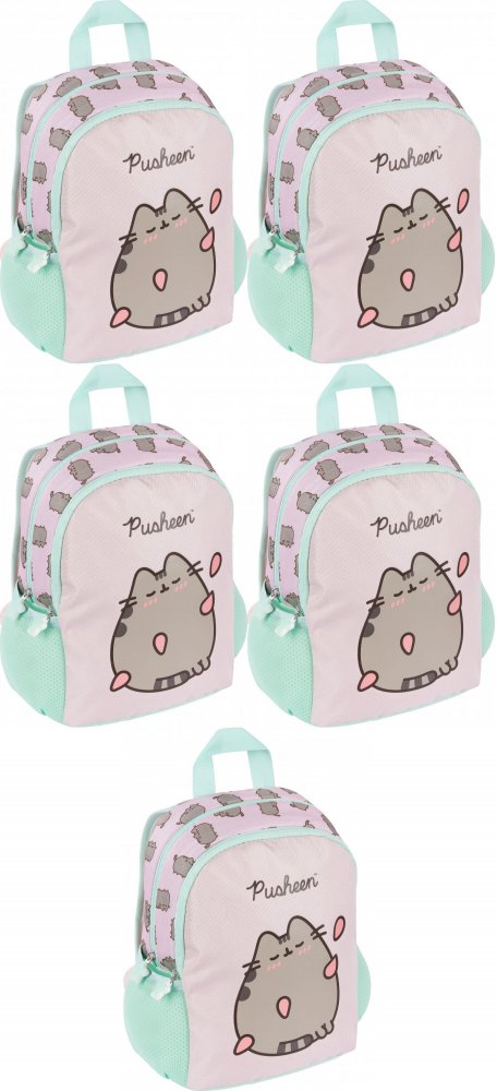 5x Plecak Pusheen Pink D6, dla przedszkolaka, dwukomorowy, 11.5"
