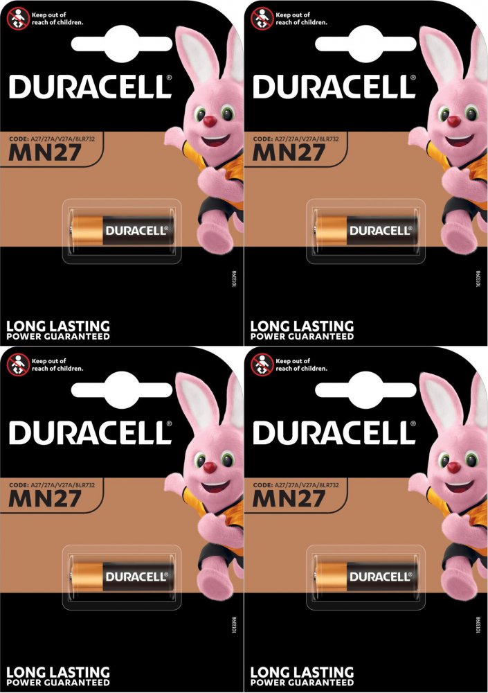 4x Bateria alkaliczna Duracell, MN27, 1 sztuka