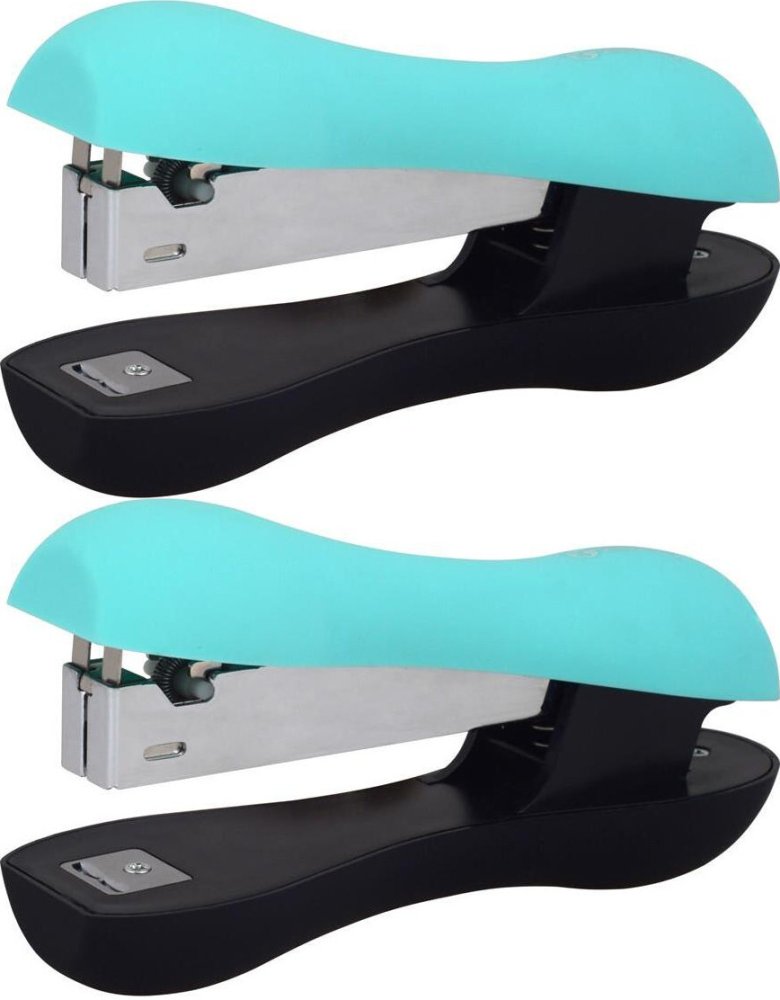 2x Zszywacz biurowy MemoBe Soft Touch, do 16 kartek, miętowo-czarny