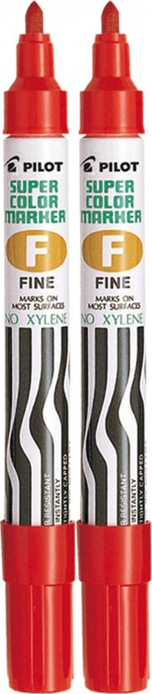2x Marker permanentny Pilot SCA-F, okrągła, 1mm, czerwony