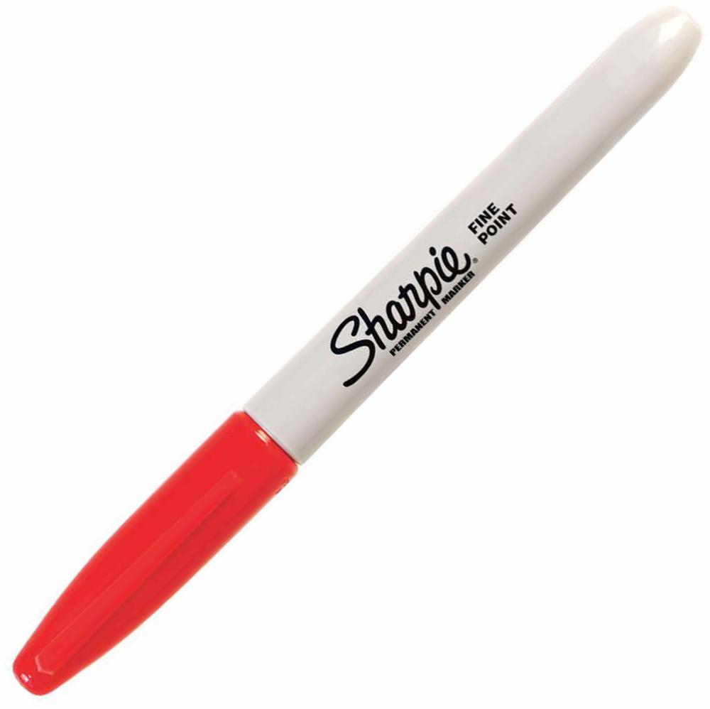 Marker permanentny Sharpie Fine, okrągła, 1mm, czerwony
