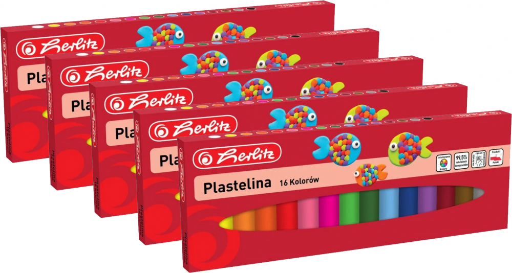 5x Plastelina Herlitz, 16 kolorów