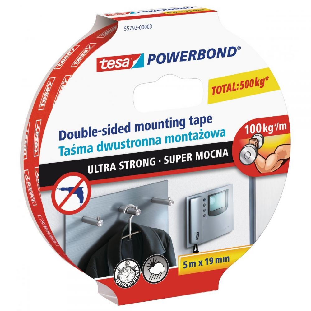 Taśma montażowa Tesa Powerbond, 19mmx5m, biały