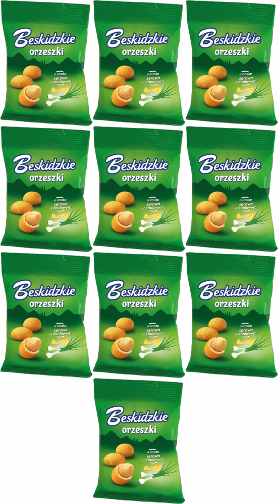 10x Orzeszki ziemne Beskidzkie, serowo-cebulowe, 70g