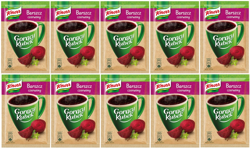 10x zupa Knorr Gorący Kubek, barszcz czerwony, 14g