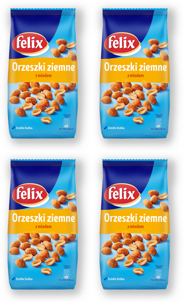 4x Orzechy ziemne Felix, z miodem, 240g