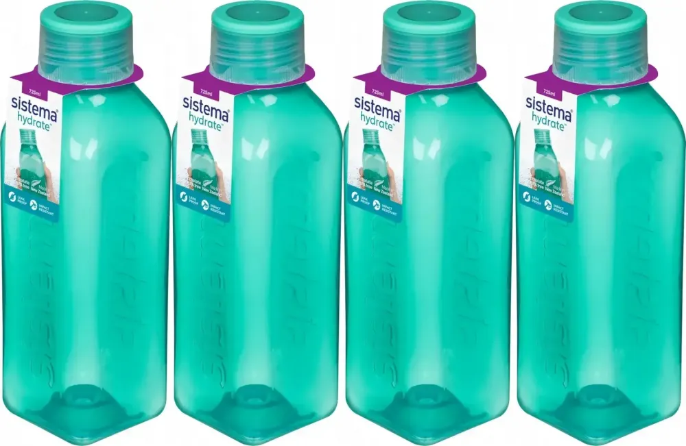 4x Bidon Sistema Square, 725ml, mix kolorów