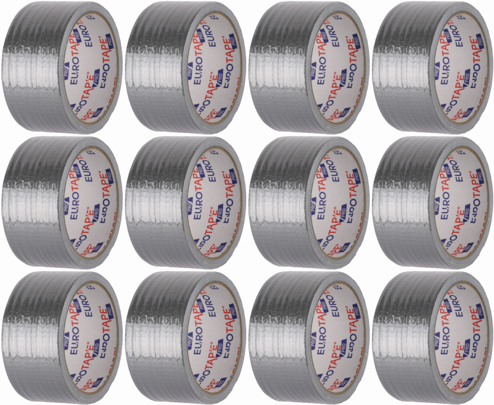 12x Taśma naprawcza Dalpo, Euro-Tape, 48mm x 10m, srebrny