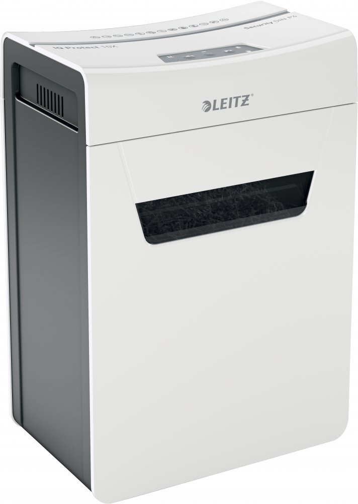 Outlet: USZKODZONE OPAKOWANIE Niszczarka do papieru Leitz IQ Protect Premium 10X, konfetti, 10 kartek, P-4 DIN, biały