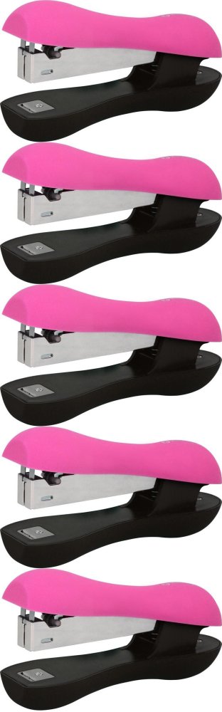 5x Zszywacz biurowy MemoBe Soft Touch, do 16 kartek, różowo-czarny