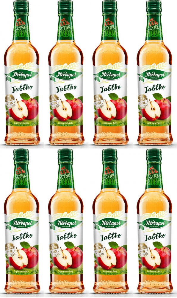 8x Syrop Herbapol Owocowa Spiżarnia, jabłko, 420ml