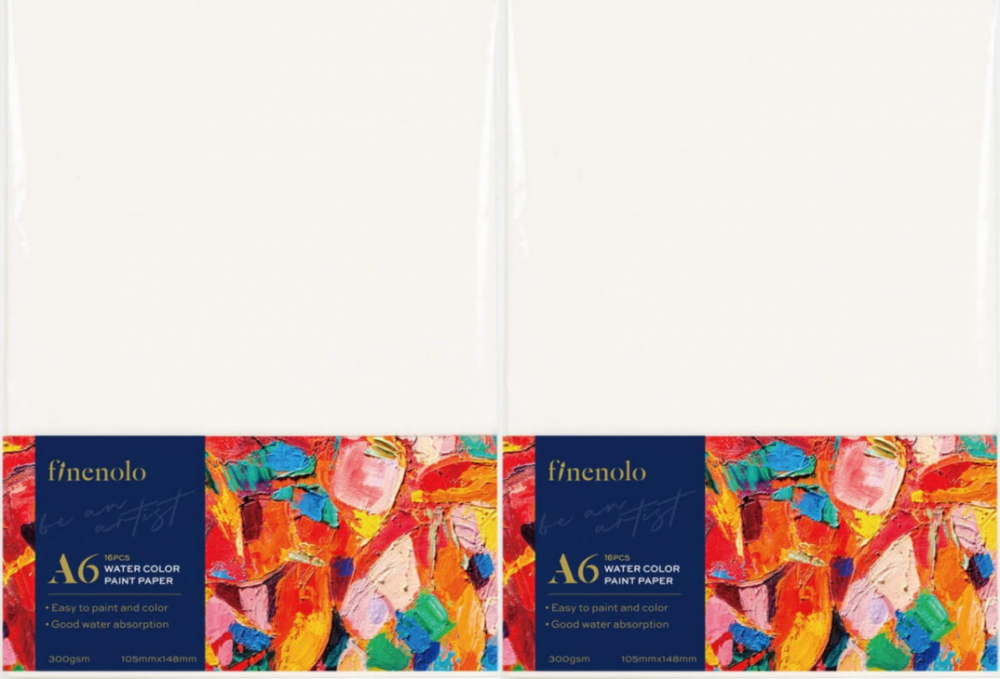 2x Papier akwarelowy Deli Finenolo, A6, 300g/m2, 16 kartek, biały