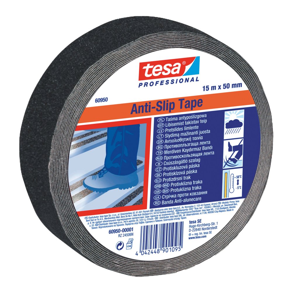 Taśma antypoślizgowa tesa, Anti Slip, 15mx50mm, czarny