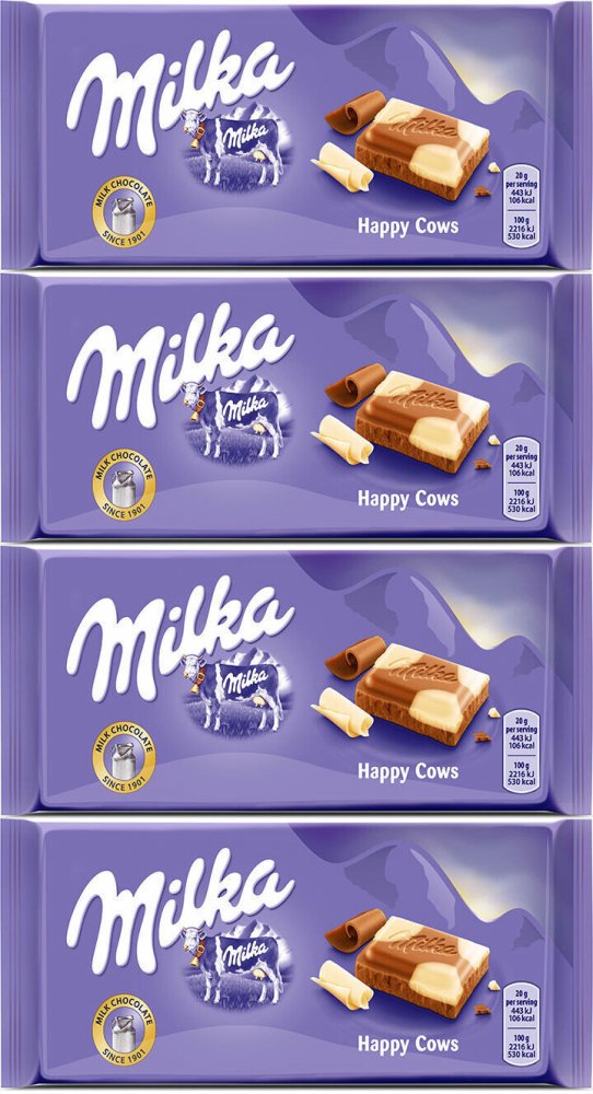 4x Czekolada Milka Łaciata, 90g