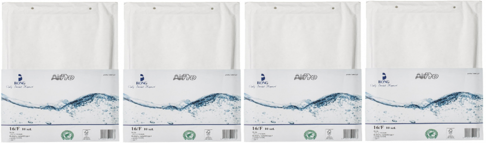 4x koperta bąbelkowa Bong AirPro, F16, 240x350mm, 10 sztuk, biały