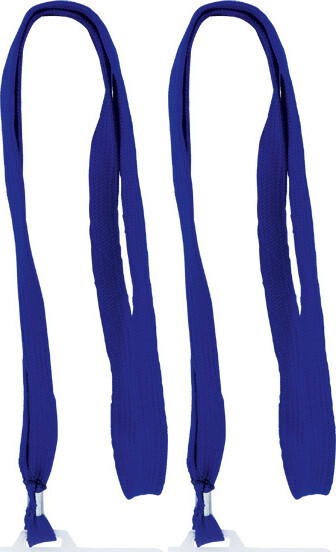 2x Holder do identyfikatorów Grand GR-50T, z niebieską taśmą o długości 90cm, 90x65mm, 50 sztuk, przezroczysty